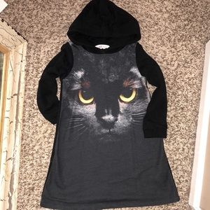 H&M 4-6 yrs cat hooded dress
